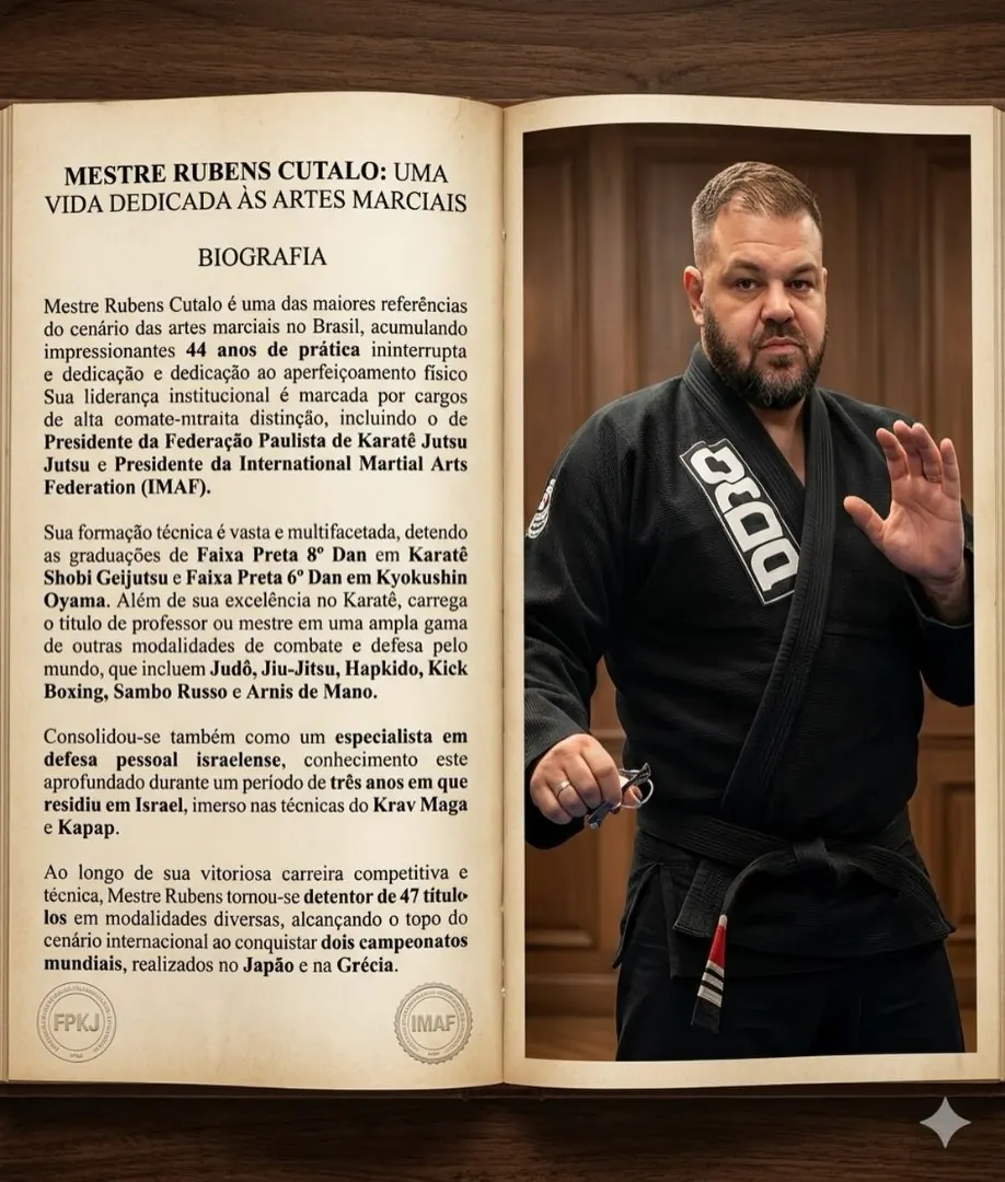 Página de biografia do Mestre Rubens Cutalo publicada no Instagram da FPKJ